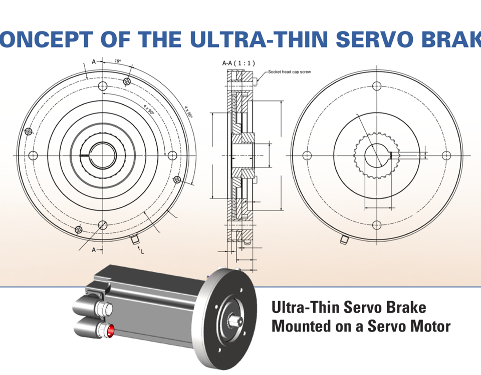 UTSB CAD drawing and image of UTSB installed on a servo motor